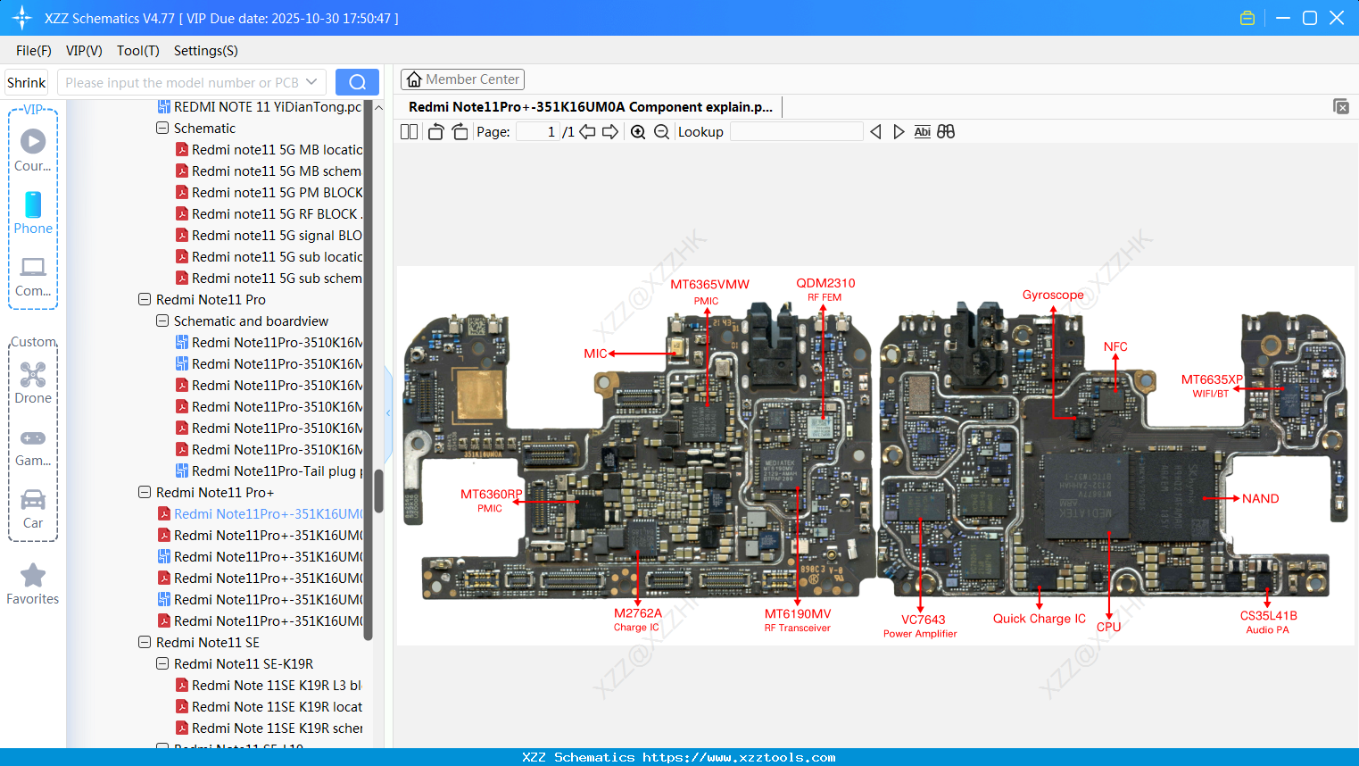 Xiaomi Redmi Note11Pro+-351K16UM0A Component Explain